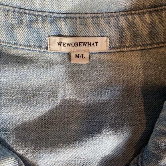 NWT Weworewhat Boyfriend Button-Down Denim Shirt Size: M/L - Picture 5 of 12